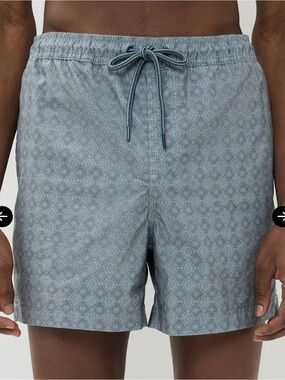 Rails La Brea Swim Trunk Men Large  Diamond Thunder Grass Elastic Drawstring NEW
